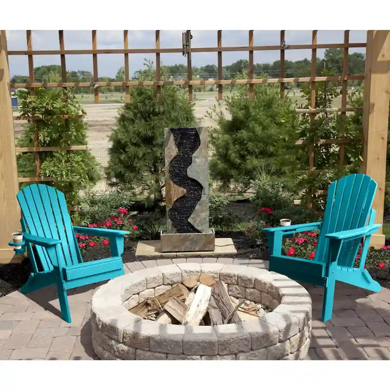 Chaise Adirondack pliante Vrakae avec porte-gobelet, ensemble de 2
