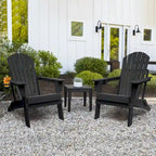 Chaise Adirondack pliante Vrakae avec porte-gobelet, ensemble de 2