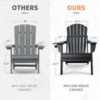Chaise Adirondack pliante Vrakae avec porte-gobelet, ensemble de 2