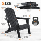 Chaise Adirondack pliante Vrakae avec porte-gobelet, ensemble de 2