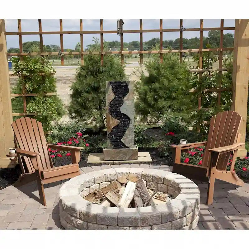 Chaise Adirondack pliante Vrakae avec porte-gobelet, ensemble de 2
