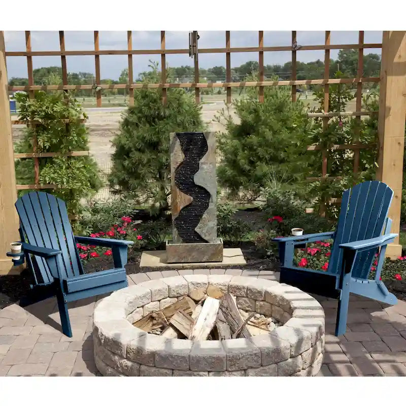 Chaise Adirondack pliante Vrakae avec porte-gobelet, ensemble de 2