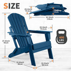 Chaise Adirondack pliante Vrakae avec porte-gobelet, ensemble de 2