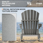 Chaise Adirondack pliante Vrakae avec porte-gobelet, ensemble de 2