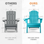 Chaise Adirondack pliante Vrakae avec porte-gobelet, ensemble de 2