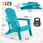 Chaise Adirondack pliante Vrakae avec porte-gobelet, ensemble de 2