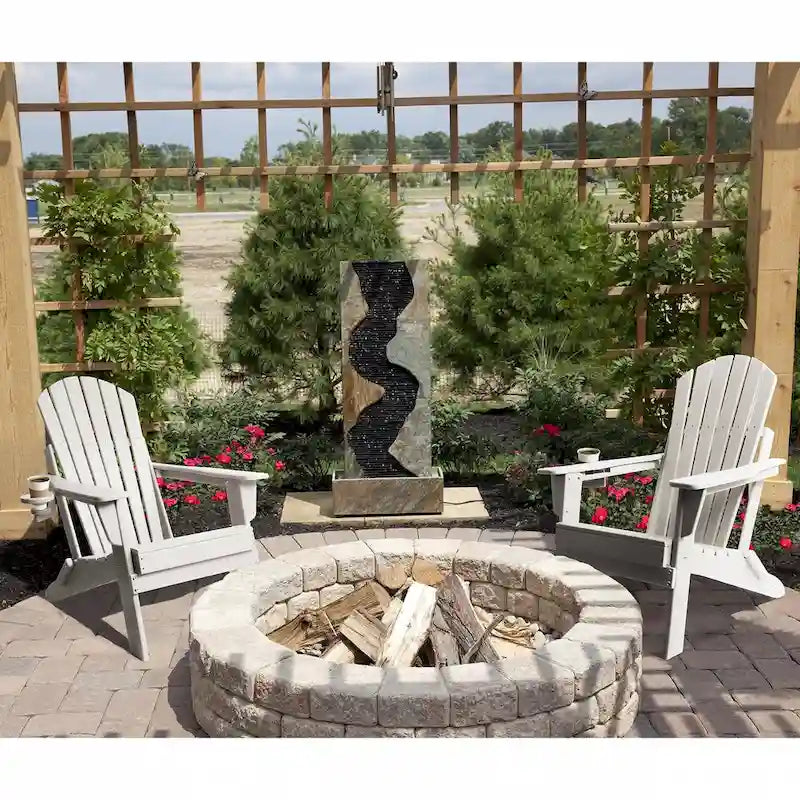 Chaise Adirondack pliante Vrakae avec porte-gobelet, ensemble de 2