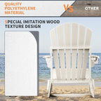 Chaise Adirondack pliante Vrakae avec porte-gobelet, ensemble de 2
