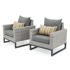 Milo Grey 2 Piece Sunbrella Outdoor Patio Club Chairs