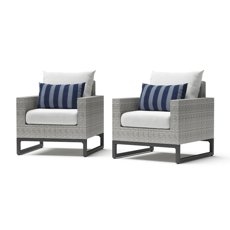 Chaises de jardin Milo Grey 2 pièces Sunbrella