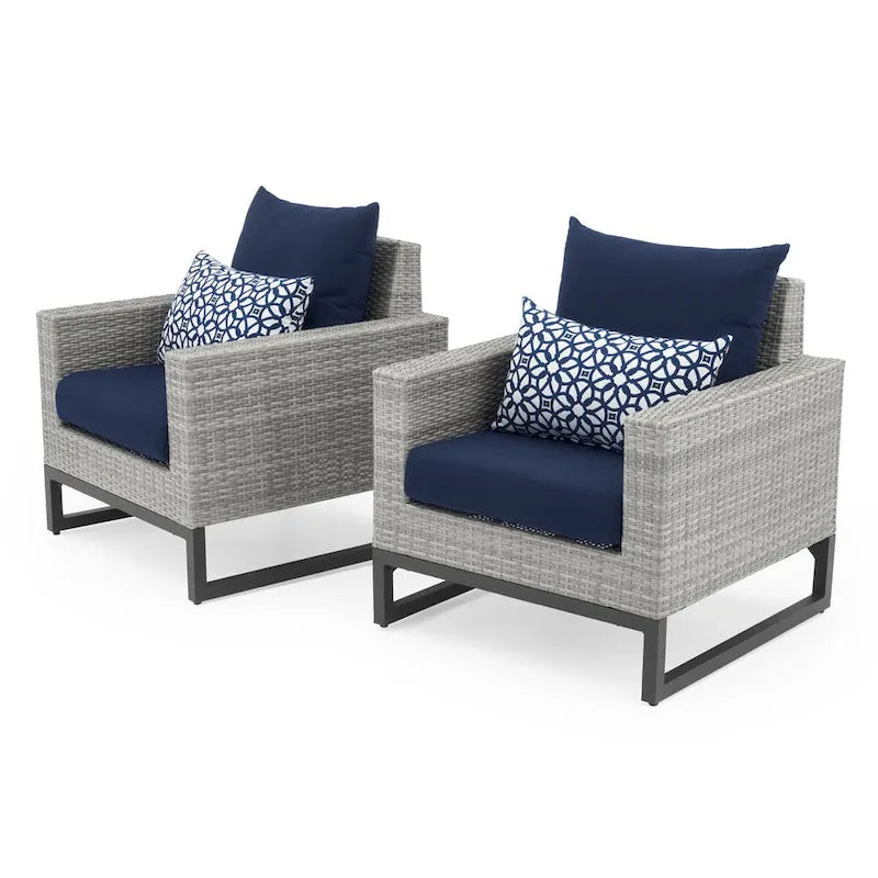 Chaises de jardin Milo Grey 2 pièces Sunbrella