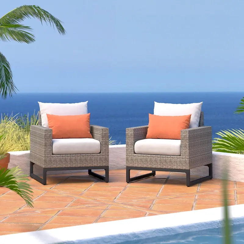 Chaises de jardin Milo Grey 2 pièces Sunbrella