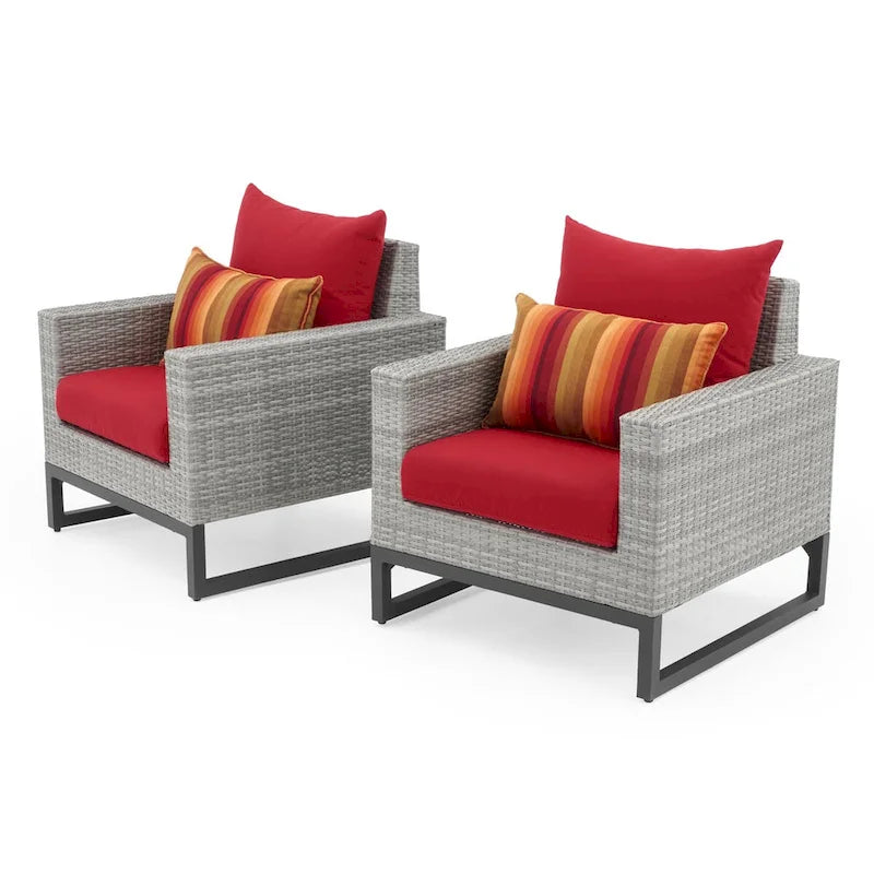 Chaises de jardin Milo Grey 2 pièces Sunbrella
