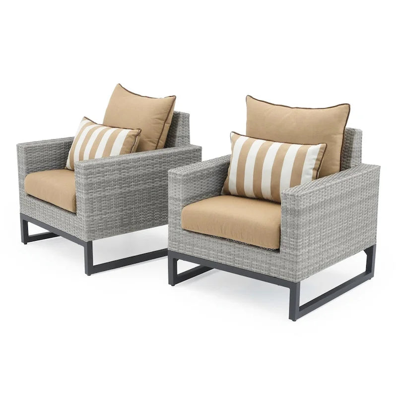 Chaises de jardin Milo Grey 2 pièces Sunbrella