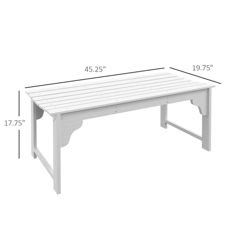 Banc de jardin en bois Outsunny, banc de parc extérieur avec assise à lattes, banc de porche sans dossier avec assise incurvée