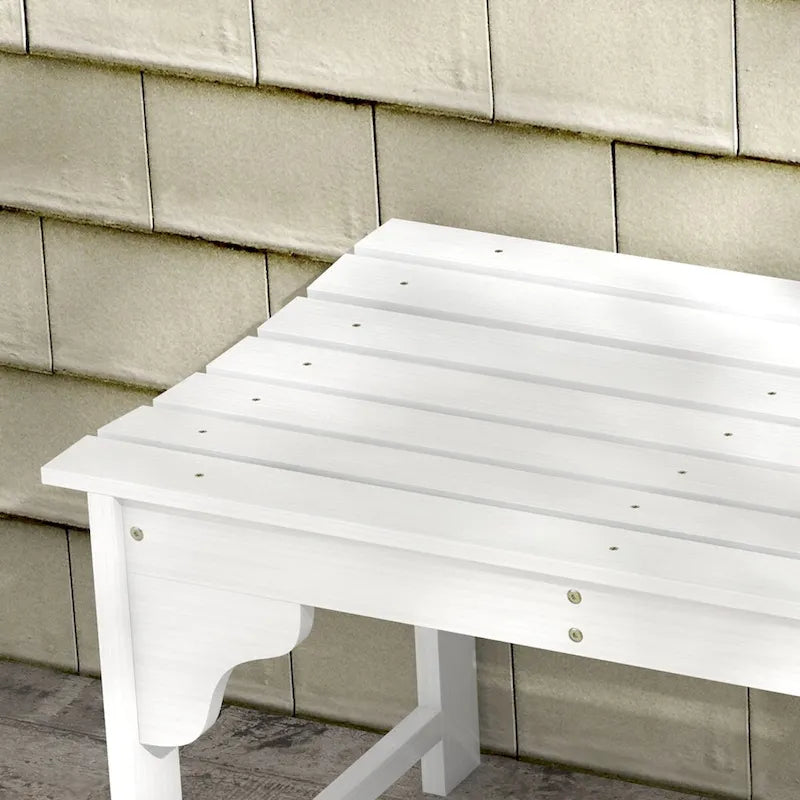 Banc de jardin en bois Outsunny, banc de parc extérieur avec assise à lattes, banc de porche sans dossier avec assise incurvée