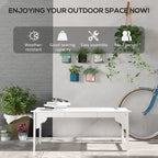 Banc de jardin en bois Outsunny, banc de parc extérieur avec assise à lattes, banc de porche sans dossier avec assise incurvée