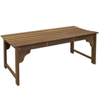 Banc de jardin en bois Outsunny, banc de parc extérieur avec assise à lattes, banc de porche sans dossier avec assise incurvée