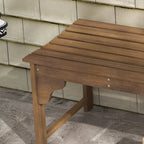 Banc de jardin en bois Outsunny, banc de parc extérieur avec assise à lattes, banc de porche sans dossier avec assise incurvée