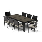 Ensemble de patio Portofino Comfort 17 pièces en bois de luxe avec mouvement et toile Sunbrella