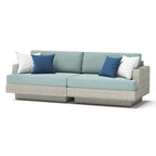 Ensemble de patio Portofino Comfort 17 pièces en bois de luxe avec mouvement et toile Sunbrella