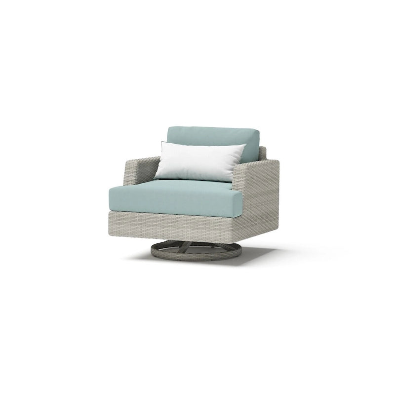 Ensemble de patio Portofino Comfort 17 pièces en bois de luxe avec mouvement et toile Sunbrella