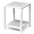Table d'appoint de patio à 2 niveaux toutes saisons Cadre en aluminium - 15,75 L * 15,75 W * 19,68 H