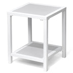 Table d'appoint de patio à 2 niveaux toutes saisons Cadre en aluminium - 15,75 L * 15,75 W * 19,68 H