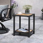 Table d'appoint de patio à 2 niveaux toutes saisons Cadre en aluminium - 15,75 L * 15,75 W * 19,68 H