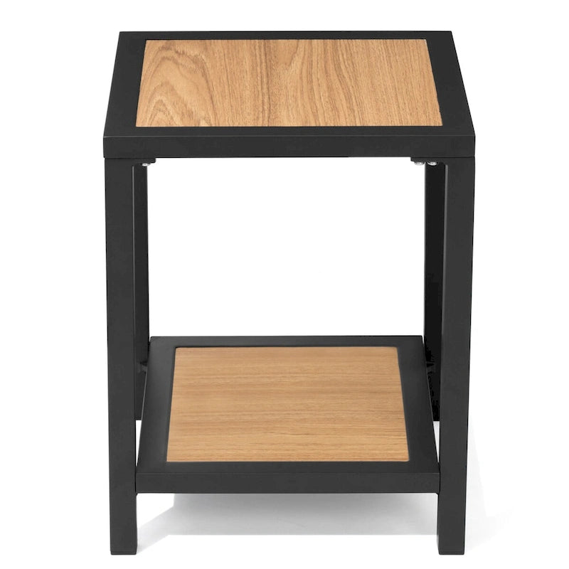 Table d'appoint de patio à 2 niveaux toutes saisons Cadre en aluminium - 15,75 L * 15,75 W * 19,68 H