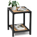 Table d'appoint de patio à 2 niveaux toutes saisons Cadre en aluminium - 15,75 L * 15,75 W * 19,68 H