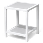 Table d'appoint de patio à 2 niveaux toutes saisons Cadre en aluminium - 15,75 L * 15,75 W * 19,68 H