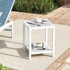 Table d'appoint de patio à 2 niveaux toutes saisons Cadre en aluminium - 15,75 L * 15,75 W * 19,68 H