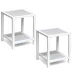 Table d'appoint de patio à 2 niveaux toutes saisons Cadre en aluminium - 15,75 L * 15,75 W * 19,68 H