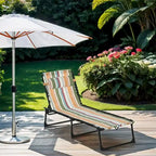 Patio Breathable Mesh Folding Sun Tanning Chair with Pillow