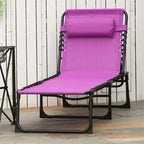 Chaise longue pliante de bronzage en textilène respirant avec oreiller