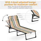 Chaise longue pliante de bronzage en textilène respirant avec oreiller