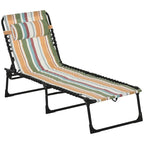 Chaise longue pliante de bronzage en textilène respirant avec oreiller