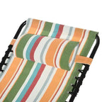 Chaise longue pliante de bronzage en textilène respirant avec oreiller