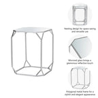 Glitzhome Tables d'appoint gigognes modernes en verre et métal (lot de 2)