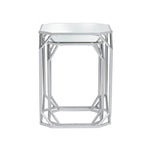 Glitzhome Tables d'appoint gigognes modernes en verre et métal (lot de 2)