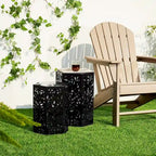 Glitzhome Lot de 2 tabourets de jardin d'extérieur à motif floral – 14W x 14D x 19.25H