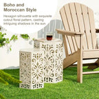 Glitzhome Lot de 2 tabourets de jardin d'extérieur à motif floral – 14W x 14D x 19.25H