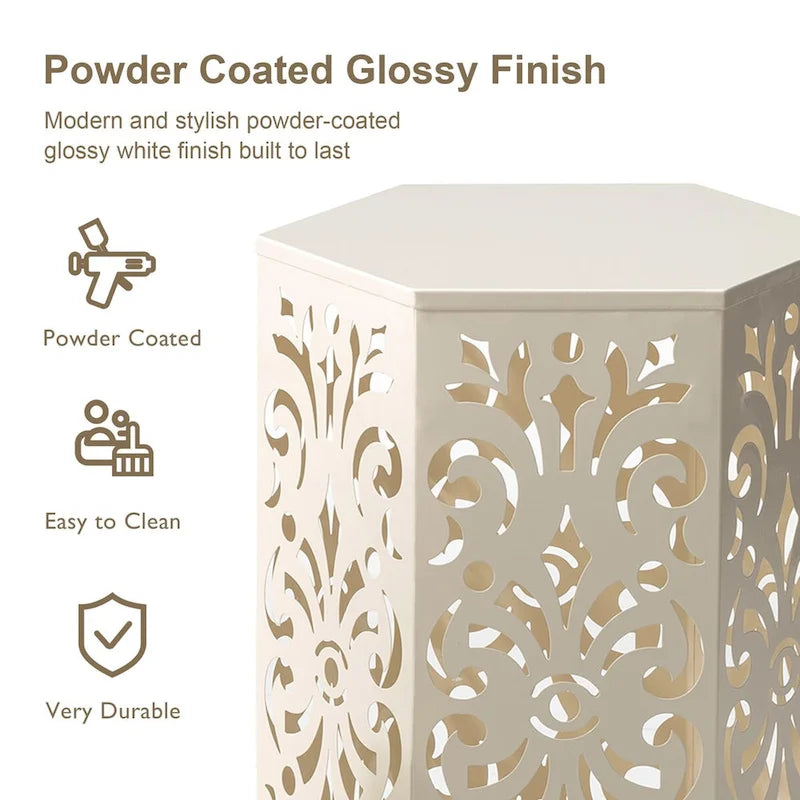 Glitzhome Lot de 2 tabourets de jardin d'extérieur à motif floral – 14W x 14D x 19.25H