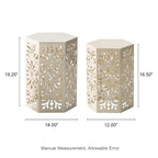 Glitzhome Lot de 2 tabourets de jardin d'extérieur à motif floral – 14W x 14D x 19.25H