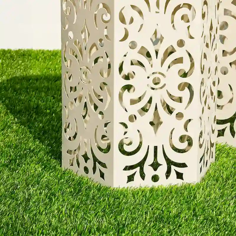 Glitzhome Lot de 2 tabourets de jardin d'extérieur à motif floral – 14W x 14D x 19.25H
