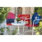 Table de patio rétro en métal blanc Leigh Country TX 93500
