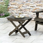 Table d'appoint pliante en bois d'extérieur, 15P x 22,75L x 18,25H