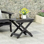 Table d'appoint pliante en bois d'extérieur, 15P x 22,75L x 18,25H