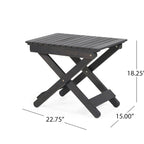 Table d'appoint pliante en bois d'extérieur, 15P x 22,75L x 18,25H